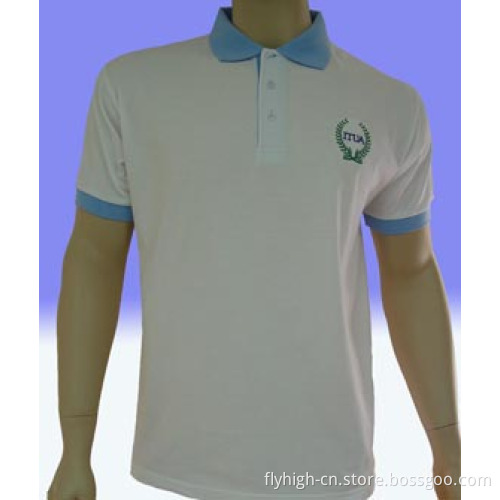 Blue Collar White Golf Shirt